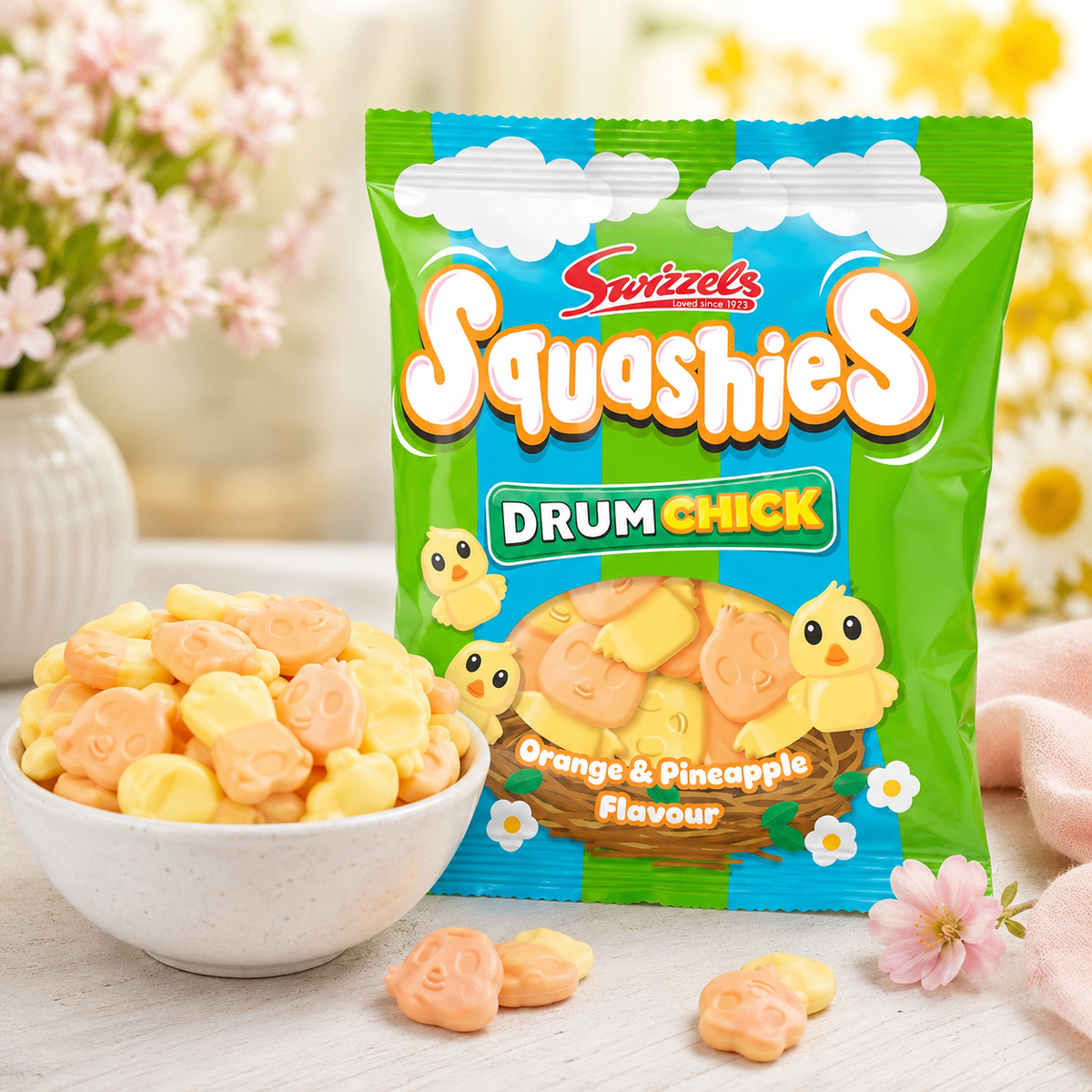 Swizzels Squashie Drum Chick Limited Edition Orange Pineapple