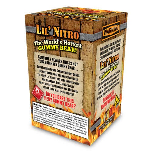 Lil' Nitro World's Hottest Gummy Bear Flamethrower Candy