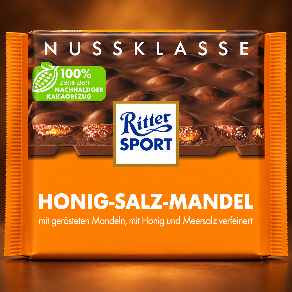 Ritter Sport Milk Honey Salt Whole Almond 100g (Germany)