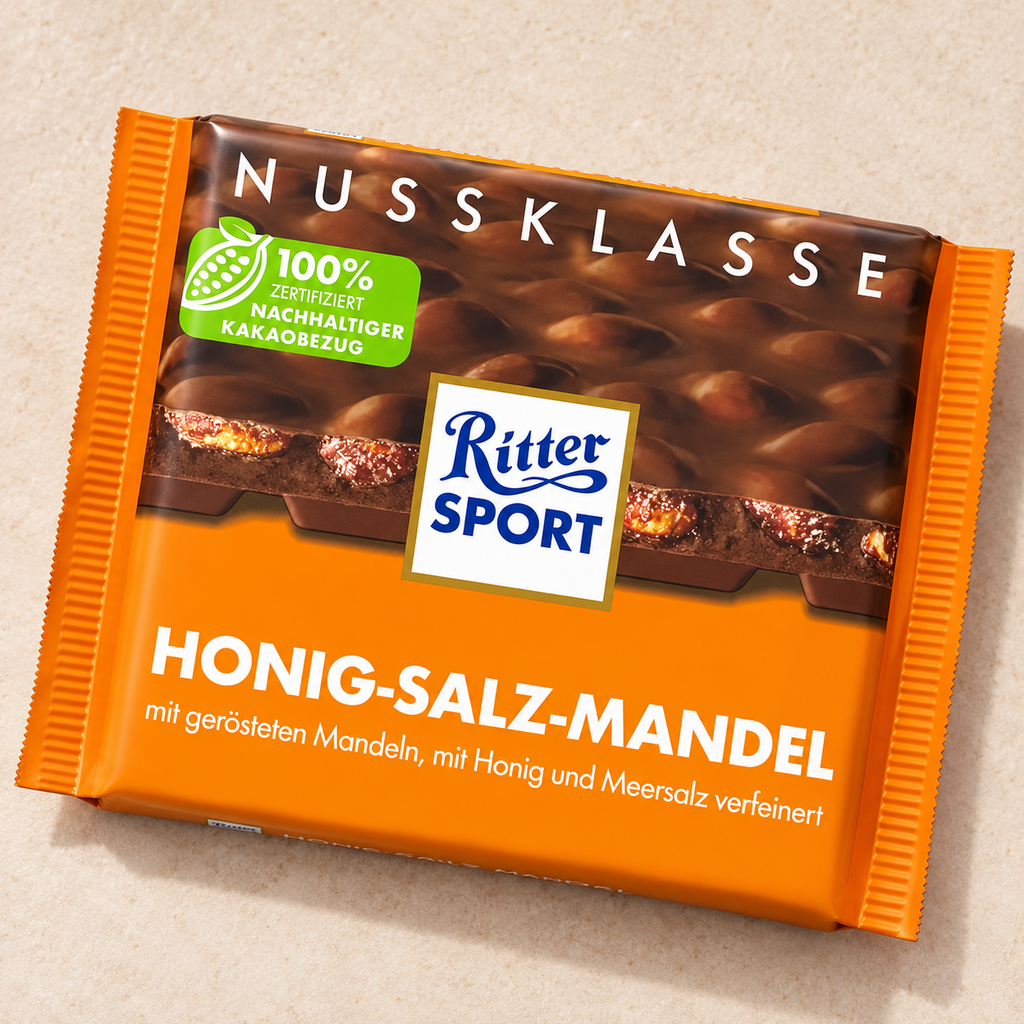 Ritter Sport Milk Honey Salt Whole Almond 100g (Germany)