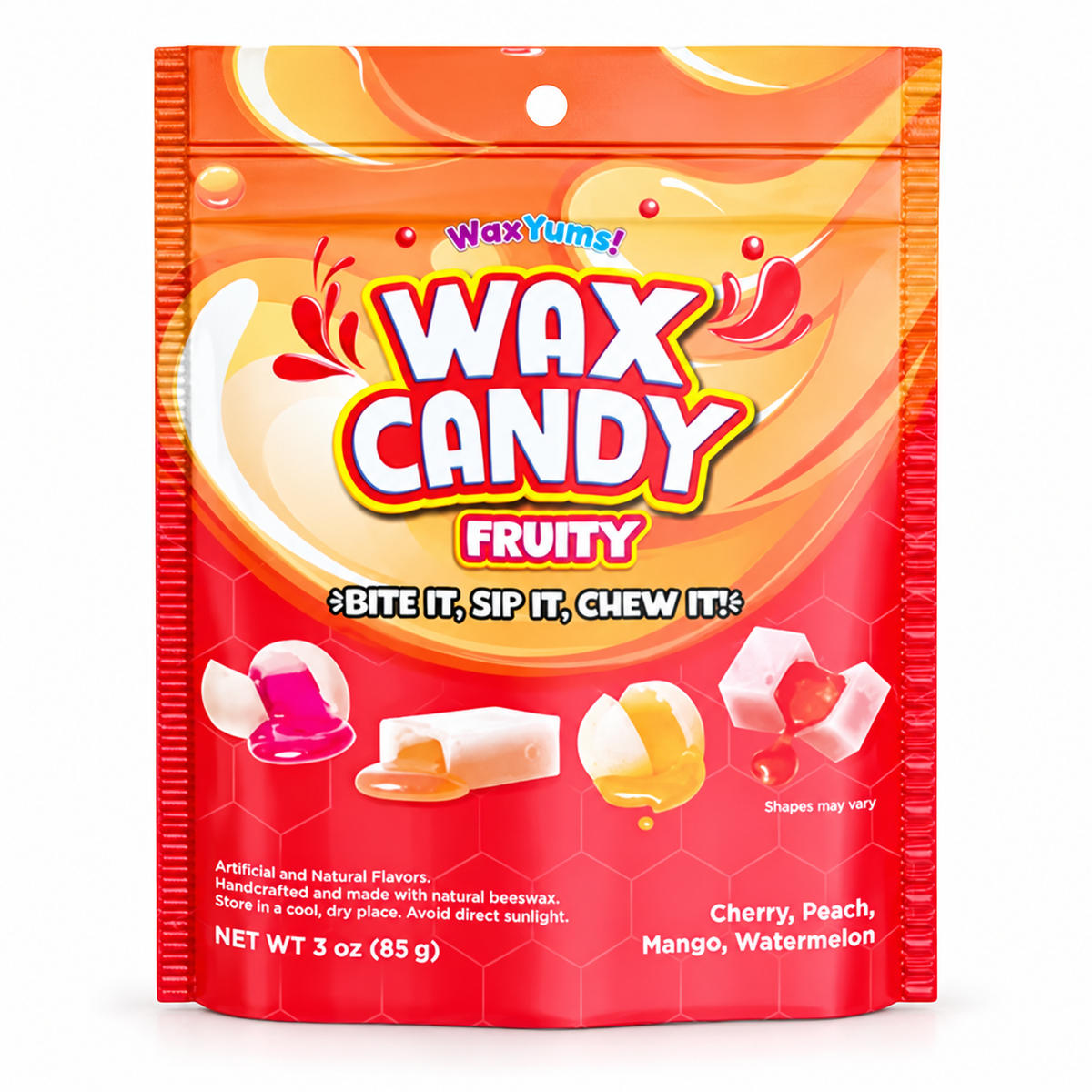 WaxYums! Chewy Gushing Fruity Wax Candy Bag