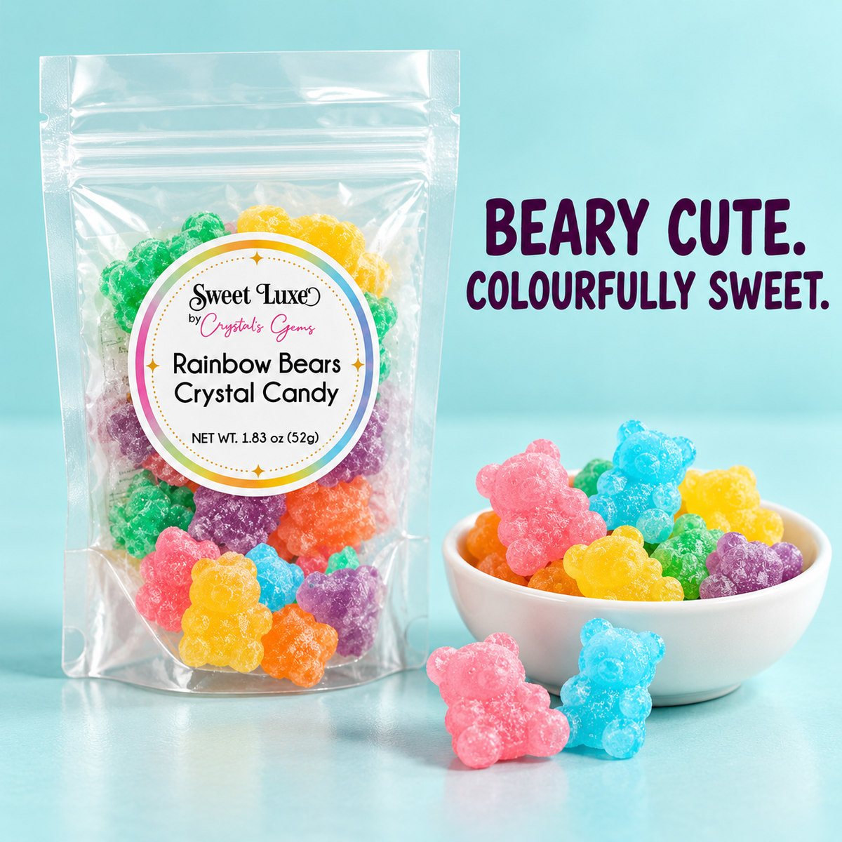 Sweet Luxe™ By Crystal's Gems Rainbow Bears Crystal Candy