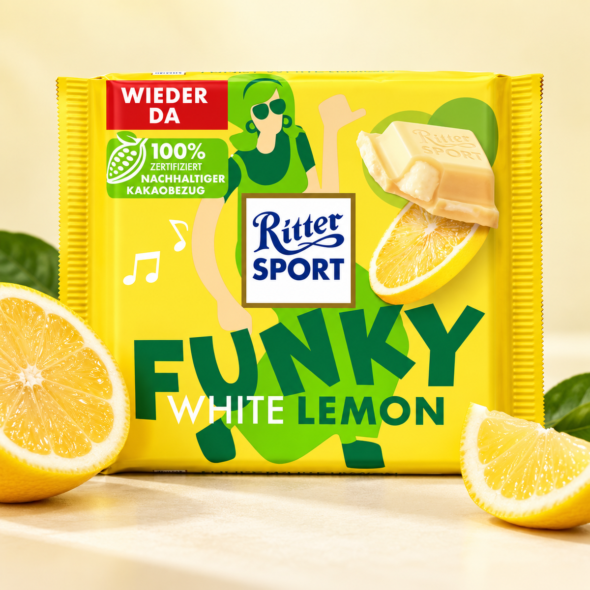 Ritter Sport White Funky Lemon 100g (Germany)