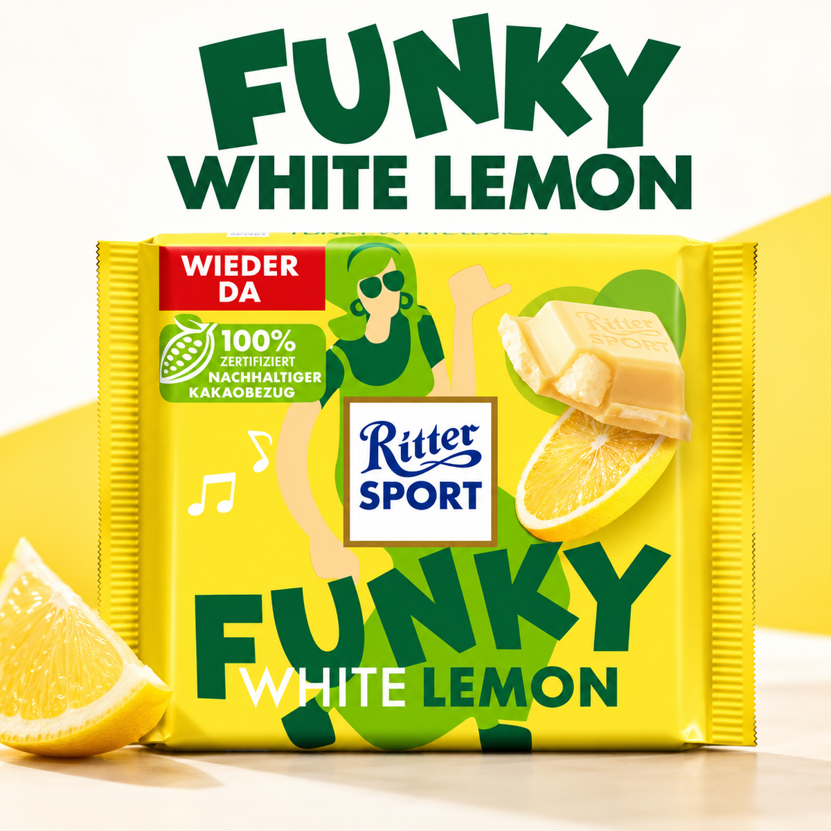 Ritter Sport White Funky Lemon 100g (Germany)