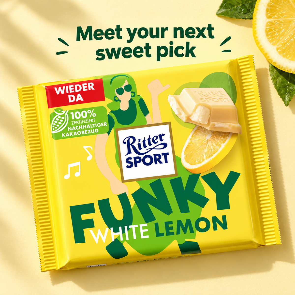 Ritter Sport White Funky Lemon 100g (Germany)