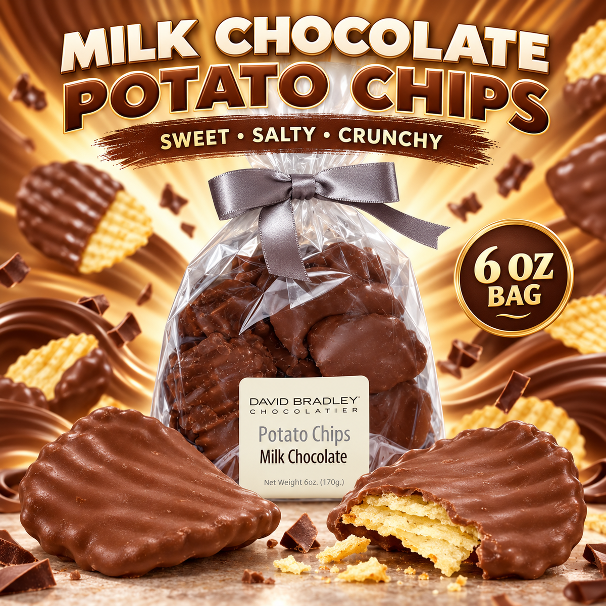 Milk Chocolate covered Potato Chips